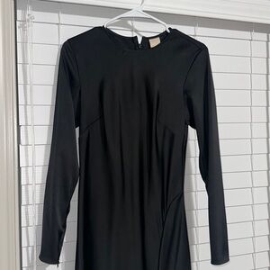 Black silk maxi dress